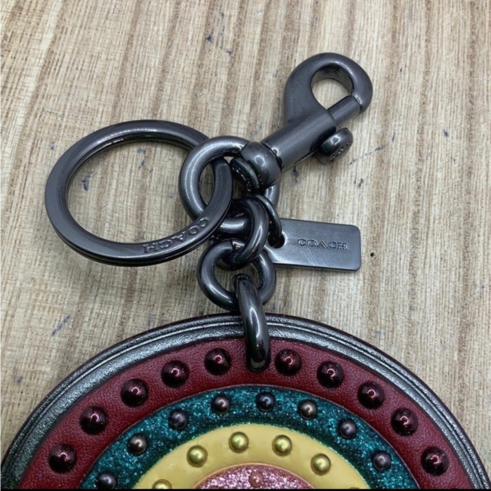 Coach Studded Rainbow Cloud Keychain/ Bag Charm - Picture 7 of 7